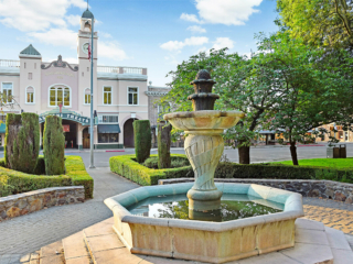 Historic Sebastiani Theater with fountain